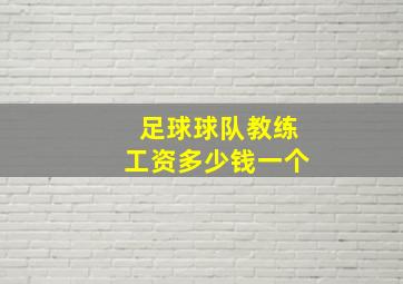 足球球队教练工资多少钱一个