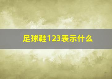 足球鞋123表示什么