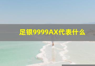 足银9999AX代表什么