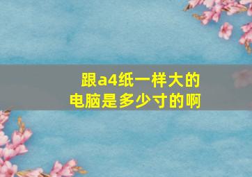 跟a4纸一样大的电脑是多少寸的啊