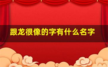 跟龙很像的字有什么名字