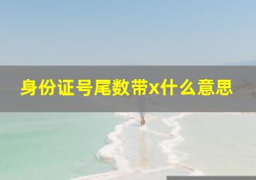 身份证号尾数带x什么意思