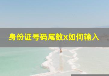 身份证号码尾数x如何输入