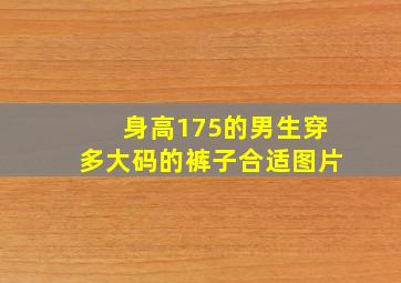 身高175的男生穿多大码的裤子合适图片