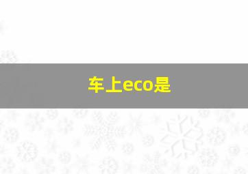 车上eco是