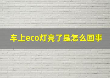 车上eco灯亮了是怎么回事