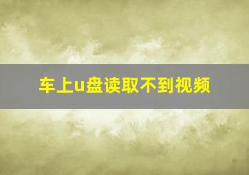 车上u盘读取不到视频