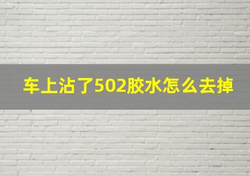 车上沾了502胶水怎么去掉