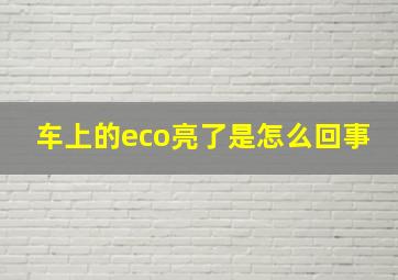 车上的eco亮了是怎么回事