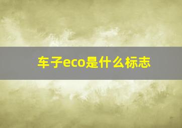 车子eco是什么标志