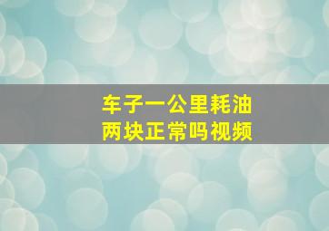 车子一公里耗油两块正常吗视频