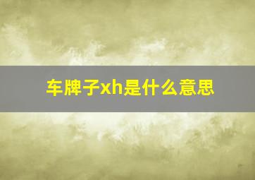 车牌子xh是什么意思