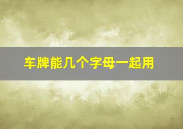 车牌能几个字母一起用