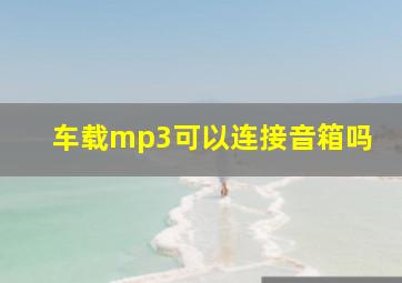 车载mp3可以连接音箱吗