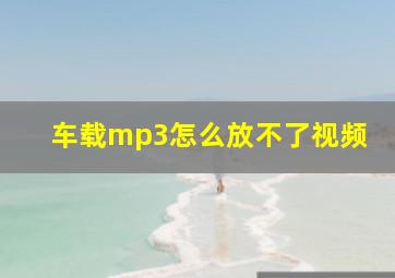 车载mp3怎么放不了视频