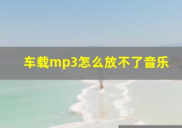 车载mp3怎么放不了音乐