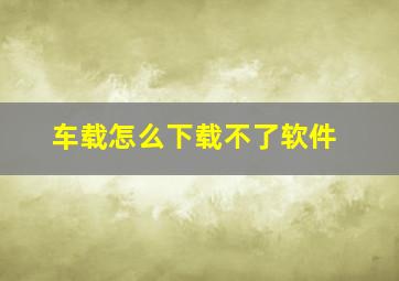 车载怎么下载不了软件