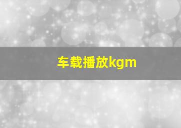 车载播放kgm