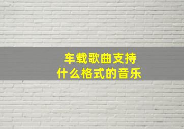 车载歌曲支持什么格式的音乐