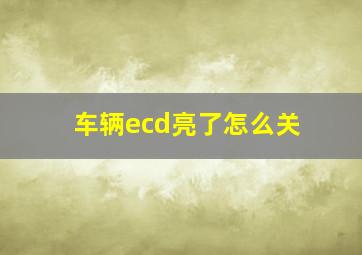 车辆ecd亮了怎么关