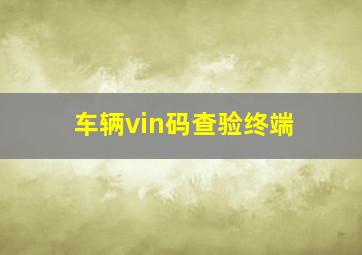 车辆vin码查验终端