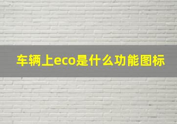 车辆上eco是什么功能图标