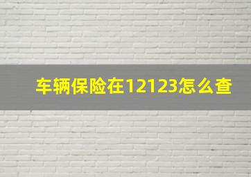 车辆保险在12123怎么查