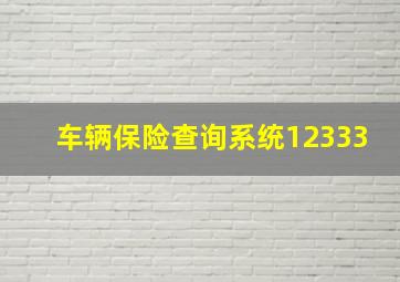 车辆保险查询系统12333