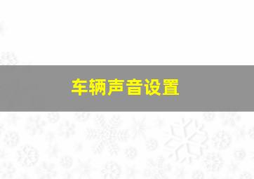 车辆声音设置