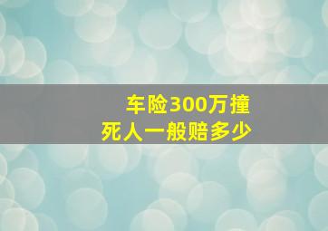 车险300万撞死人一般赔多少