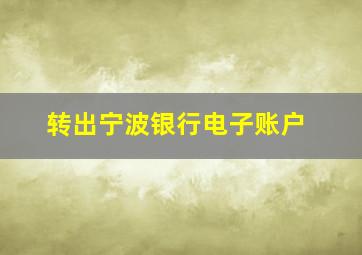 转出宁波银行电子账户