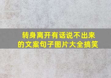 转身离开有话说不出来的文案句子图片大全搞笑