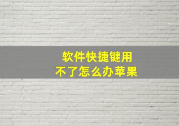 软件快捷键用不了怎么办苹果