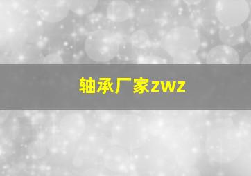 轴承厂家zwz