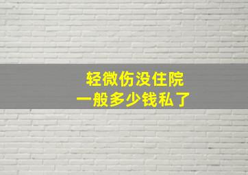 轻微伤没住院一般多少钱私了