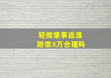 轻微肇事逃逸赔偿3万合理吗