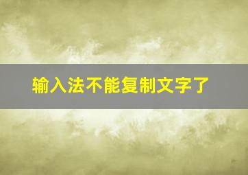 输入法不能复制文字了