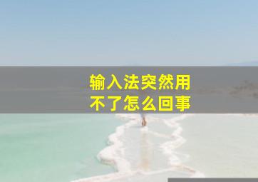 输入法突然用不了怎么回事