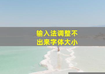 输入法调整不出来字体大小