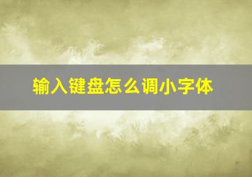 输入键盘怎么调小字体