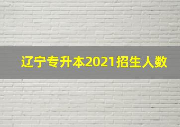 辽宁专升本2021招生人数