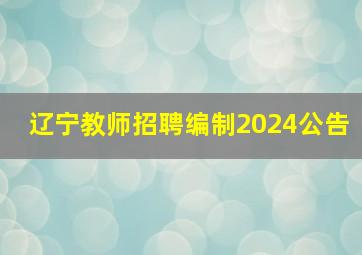 辽宁教师招聘编制2024公告