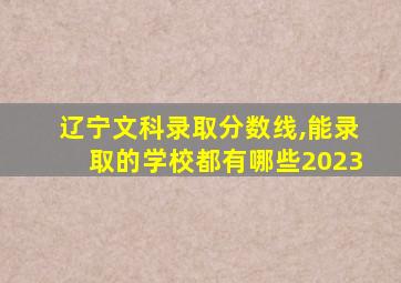 辽宁文科录取分数线,能录取的学校都有哪些2023