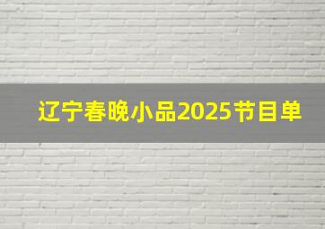 辽宁春晚小品2025节目单