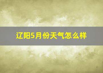 辽阳5月份天气怎么样