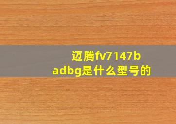 迈腾fv7147badbg是什么型号的