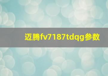 迈腾fv7187tdqg参数