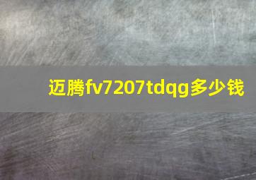 迈腾fv7207tdqg多少钱