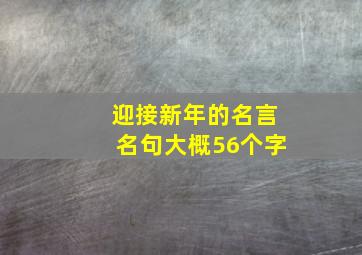 迎接新年的名言名句大概56个字