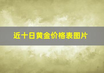 近十日黄金价格表图片